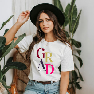Camiseta Graduación de la Clase Colorida de Moda 2024