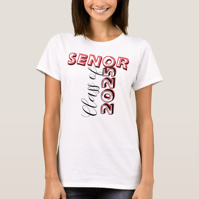 Camiseta graduación de la clase superior personalizada de 2 (Anverso)