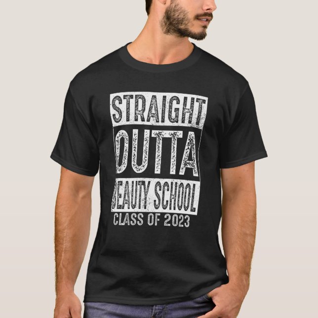 Camiseta Graduación de la Escuela de Belleza Straight Outta (Anverso)