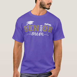 Camiseta Graduación de mamá 2024 Leopard Orgulloso Mom Grad