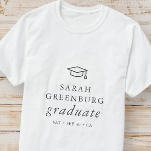 Camiseta Graduación de Moda simple Minimalista moderna