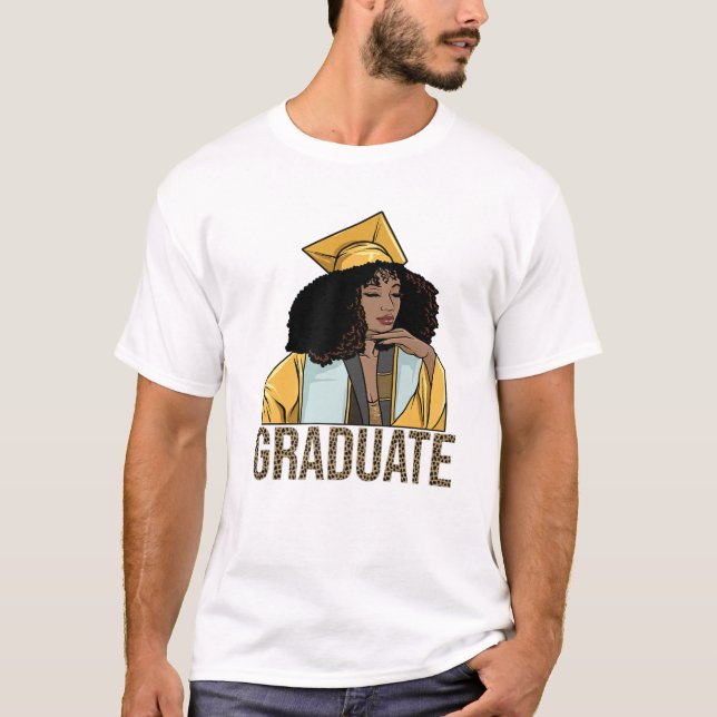 Camiseta Graduación de mujeres con Chica negra de grado en  (Anverso)