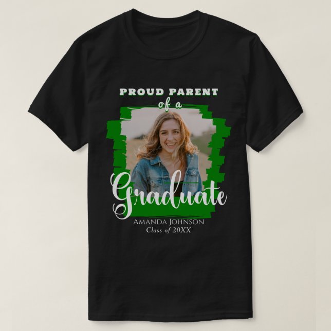 Camiseta Graduación de padres orgullosos de la foto de un g (Diseño del anverso)