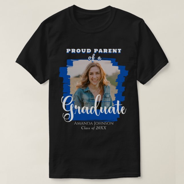 Camiseta Graduación de padres orgullosos de la foto de un g (Diseño del anverso)
