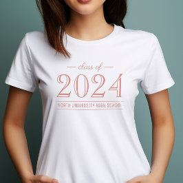 Camiseta Graduación de Personalizado Rosa de Oro 2022