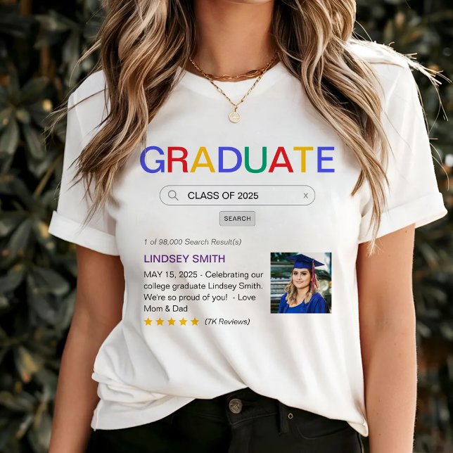 Camiseta Graduación de resultados de búsqueda en sitios web (Website Search Result Graduation T-Shirt
)