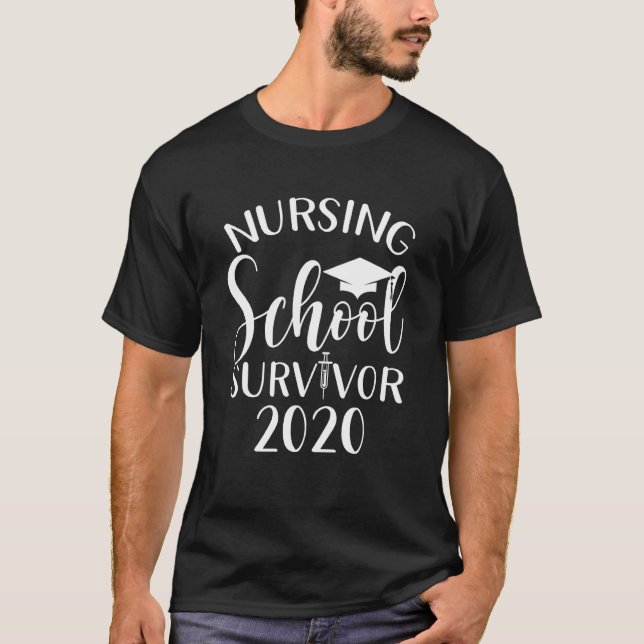 Camiseta Graduación De Superviviente De Enfermería Escolar  (Anverso)