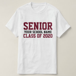 Camiseta Graduación de texto de clase superior de 2020 de 