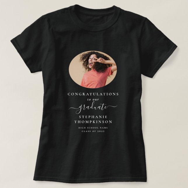 Camiseta Graduación de texto en blanco para felicitaciones  (Diseño del anverso)