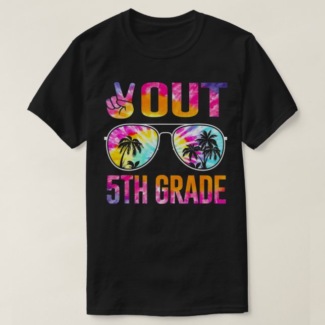 Camiseta Graduación de tinte de quinto grado de Peace Out e (Diseño del anverso)