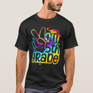 Camiseta Graduación de tinte de quinto grado de Peace Out e