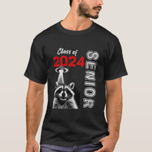 Camiseta Graduación de UFO Raccoon de moda divertida de 202