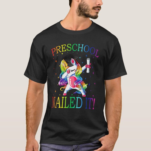 Camiseta Graduación De Unicornio De Preescolar Dabbing Clas (Anverso)