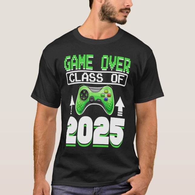 Camiseta Graduación de videojuegos Game Over Class of 2025  (Anverso)