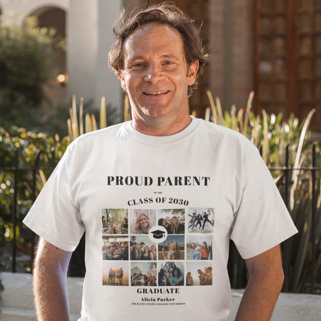 Camiseta Graduación del collage de fotos de los padres orgu (Subido por el creador)
