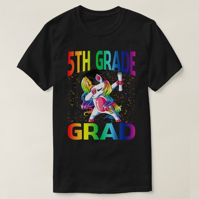 Camiseta Graduación divertida de niños de 5º grado Unicorni (Diseño del anverso)