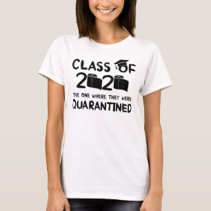 Camiseta graduación divertida en cuarentena de la clase 20