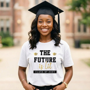 Camiseta Graduación El Futuro es Brillante Clase De Blanco