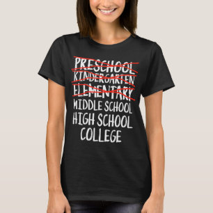 Camiseta Graduación elemental regalo escuela secundaria de
