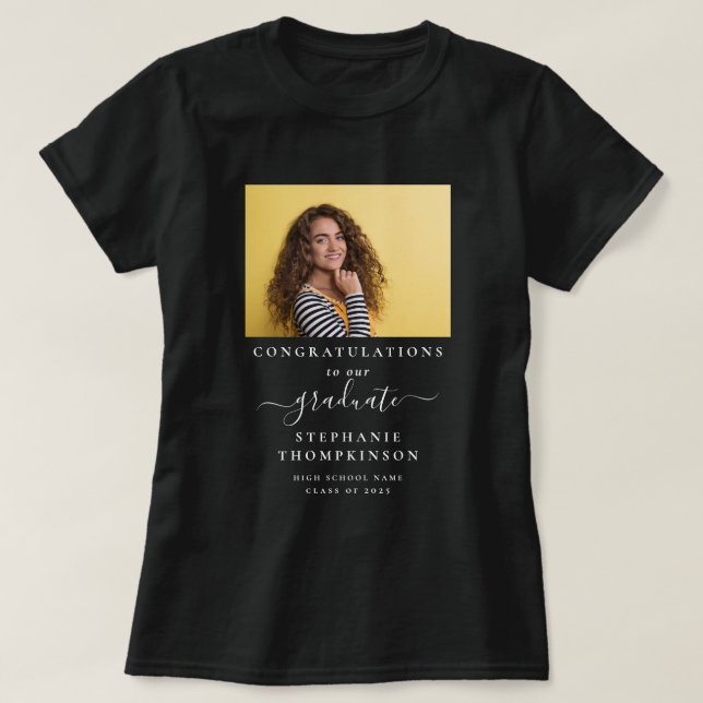Camiseta Graduación en blanco de la familia fotográfica de  (Diseño del anverso)