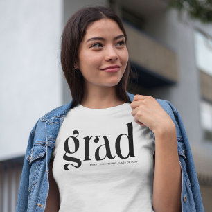 Camiseta Graduación en blanco y negro de grado simple a la