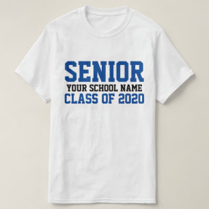 Camiseta Graduación en la Escuela Personalizado Azul de 20
