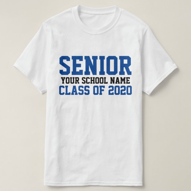 Camiseta Graduación en la Escuela Personalizado Azul de 202 (Diseño del anverso)