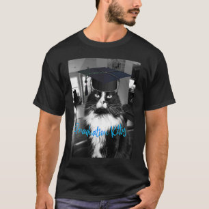 Camiseta Graduación Gato gitano negro y blanco en graduació