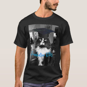 Camiseta Graduación Gato gitano negro y blanco en graduació