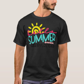 Camiseta Graduación Hola Summer Happy Último Día Enseñanza 