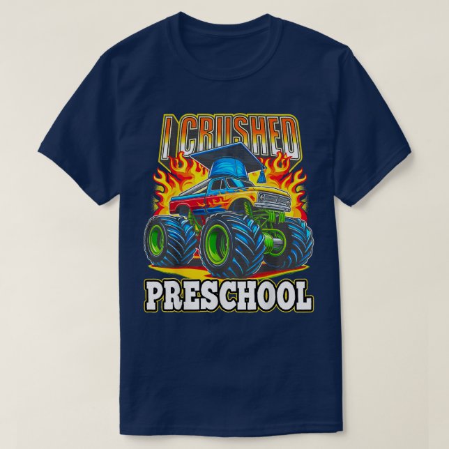 Camiseta Graduación Niños con Monstruo de Educación Preesco (Diseño del anverso)
