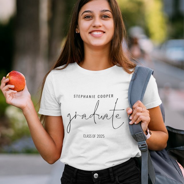 Camiseta Graduación Nombre Graduado Letra Moderna (Subido por el creador)