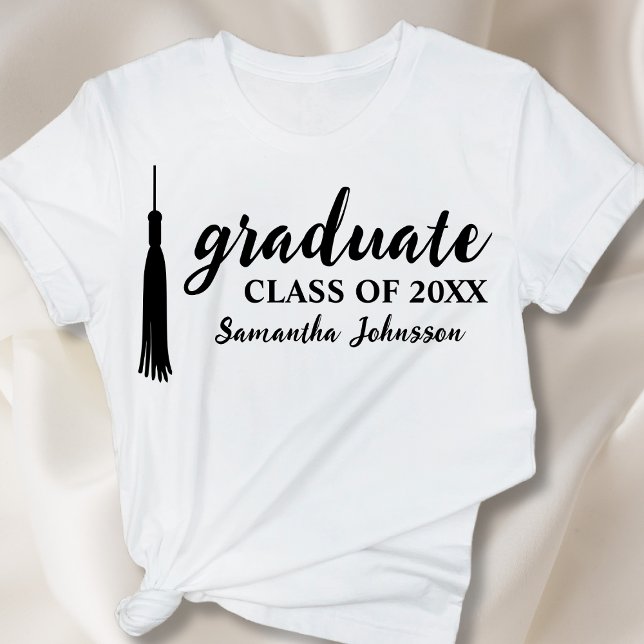 Camiseta Graduación personalizada 2024 con nombre de gradua (Modern Graduate Name Personalized 2024 Graduation T-Shirt)