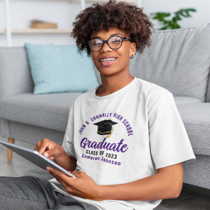 Camiseta Graduación Personalizada con Letra Morada