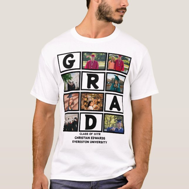 Camiseta Graduación personalizado Clase De Collage de fotos (Anverso)