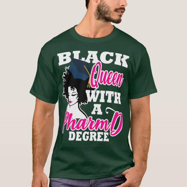 Camiseta Graduación PharmD en farmacia Black Queen (Anverso)