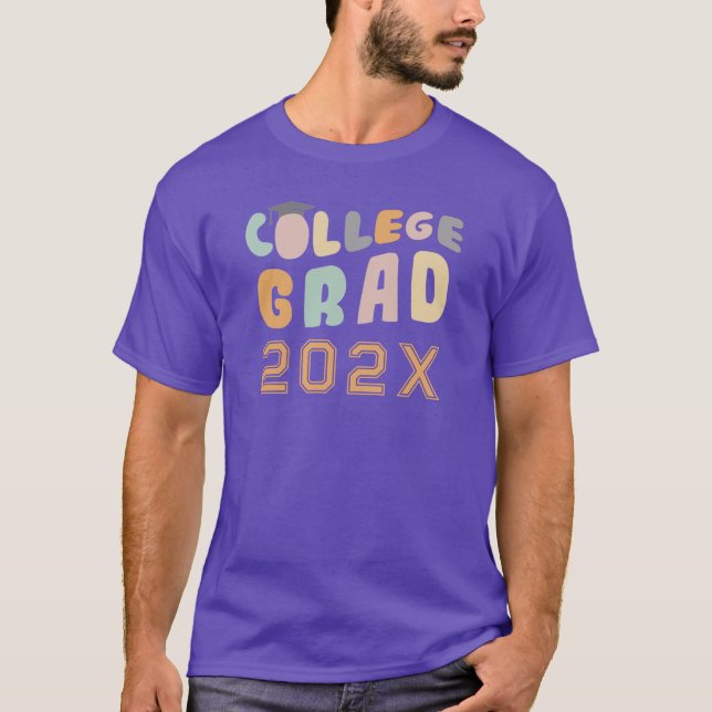 Camiseta Graduación retro 2024 Personalizado púrpura (Anverso)