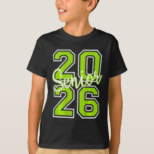 Camiseta Graduación Senior 2026 Varsity Lima Verde Blanco E