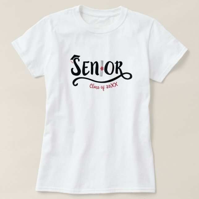 Camiseta Graduación Senior - Clase De (Diseño del anverso)