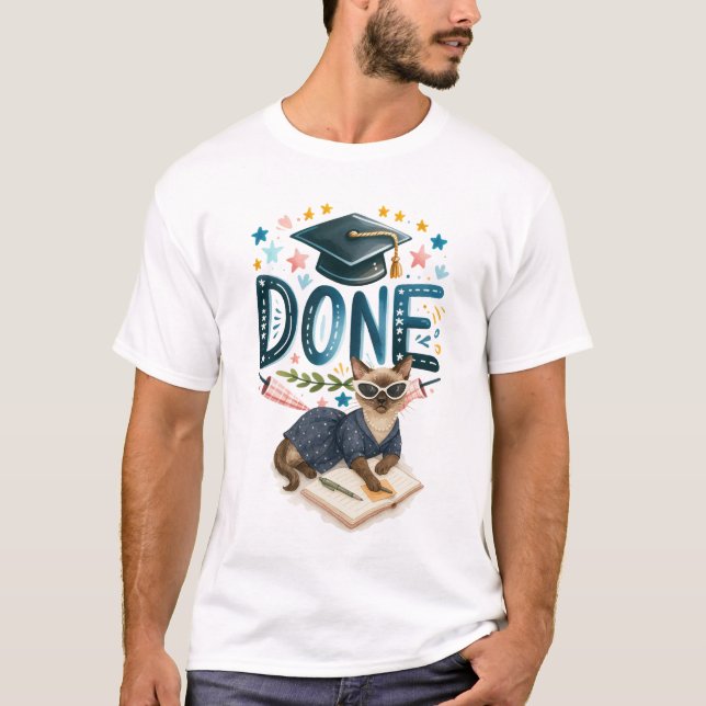 Camiseta Graduación temática para los amantes del gato (Anverso)