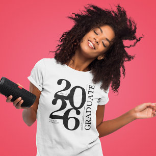 Camiseta Graduada 2025 de Moda Negra de Graduación