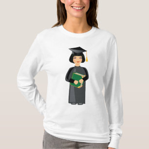 Camiseta Graduada con Gorra y Toga Negras