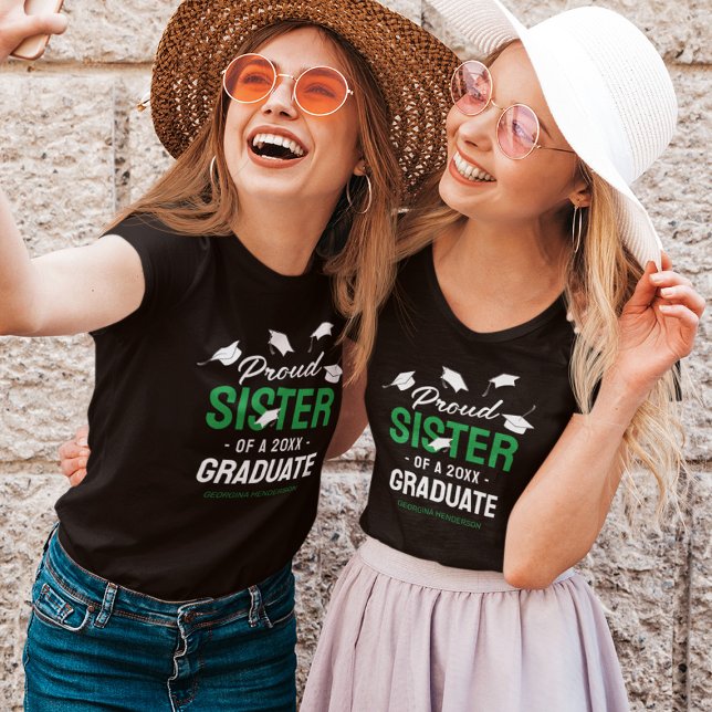 Camiseta Graduada de Black Green Orud Sister 2025 (Subido por el creador)