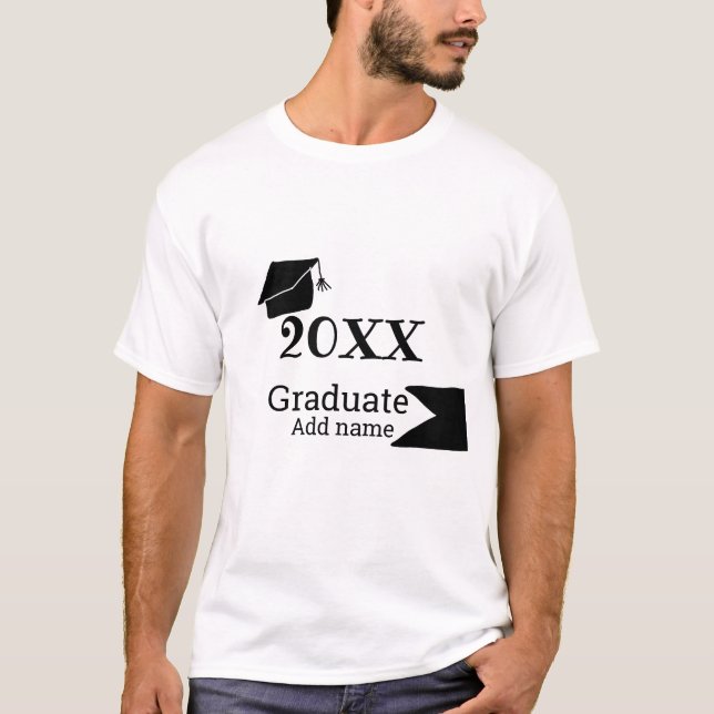 Camiseta Graduado 20XX gorra de graduación simple mínimo mo (Anverso)