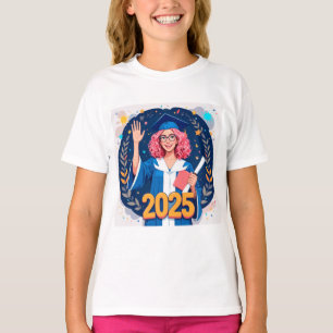 Camiseta Graduado Alegre de 2025 Celebrando Logro