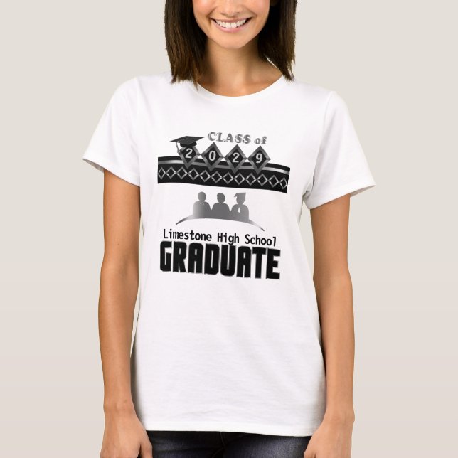 Camiseta Graduado Avanzado - Personalizar Plata (Anverso)