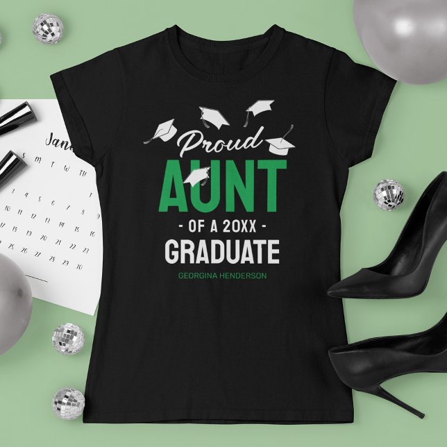 Camiseta Graduado de Black Green Aunt 2025 (Subido por el creador)
