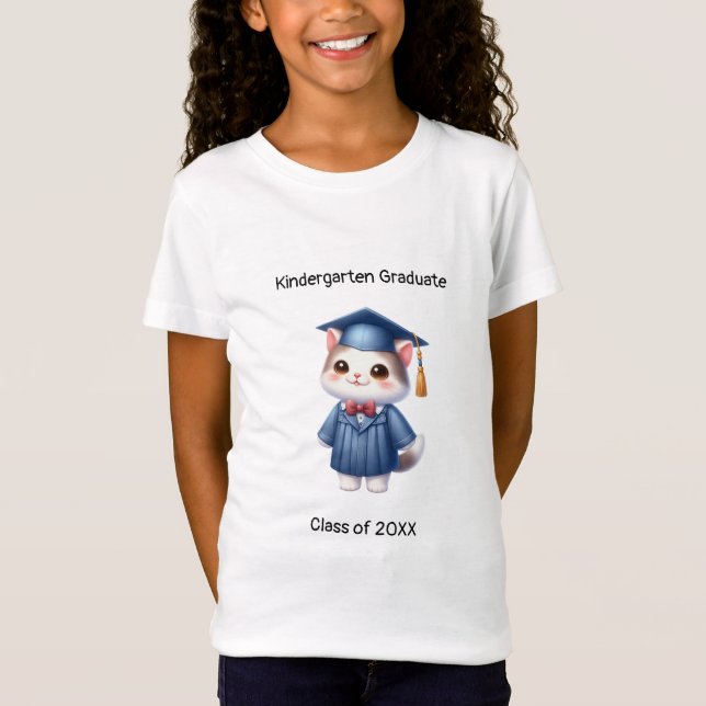 Camiseta Graduado de gatos curado de Chica de kindergarten (Anverso)