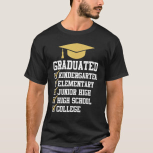 Camiseta Graduado de guardería primaria secundaria