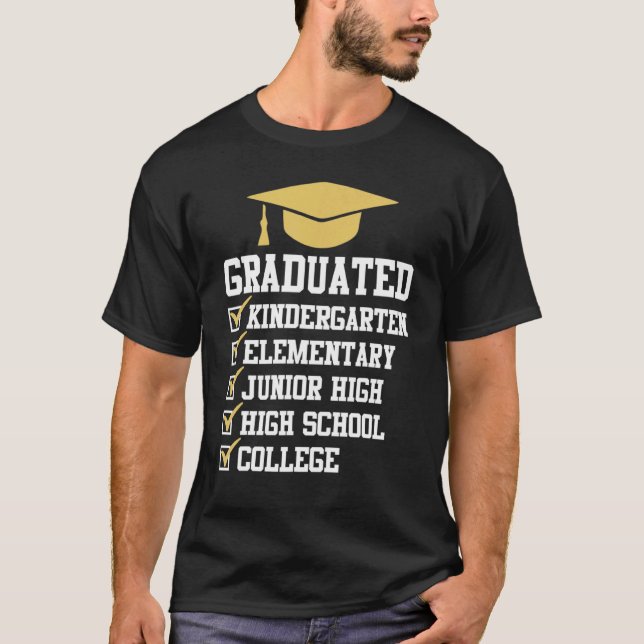 Camiseta Graduado de guardería primaria secundaria (Anverso)